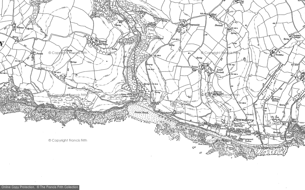 Old Map of Seaton, 1881 - 1905 in 1881