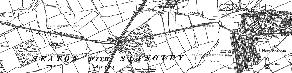 Old map of Old Burdon in 1914