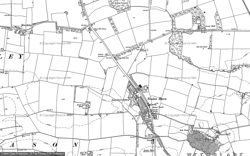 Old Map of Seaton Burn, 1895 in 1895