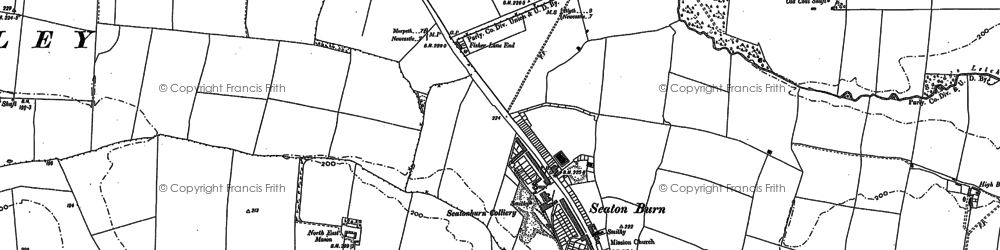 Old map of Seaton Burn in 1895