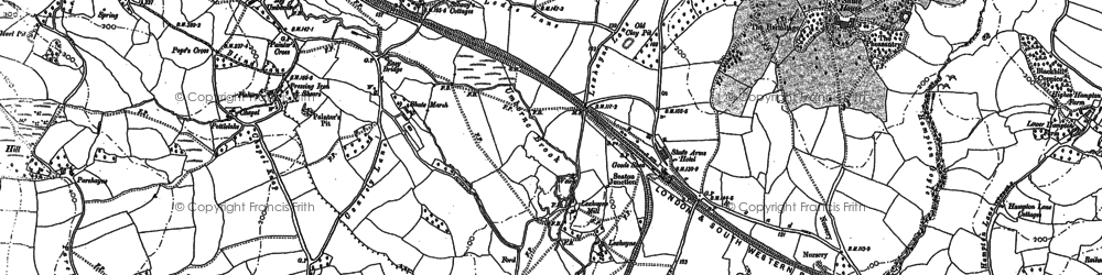Old map of Seaton Junction in 1887