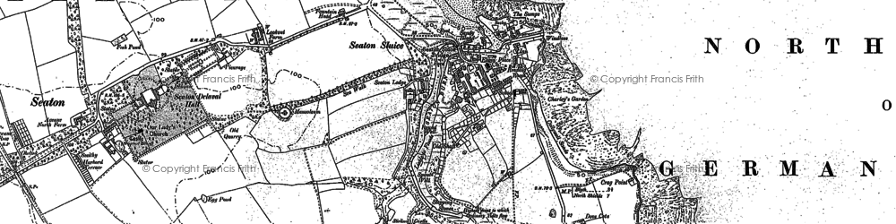 Old map of Seaton Sluice in 1895