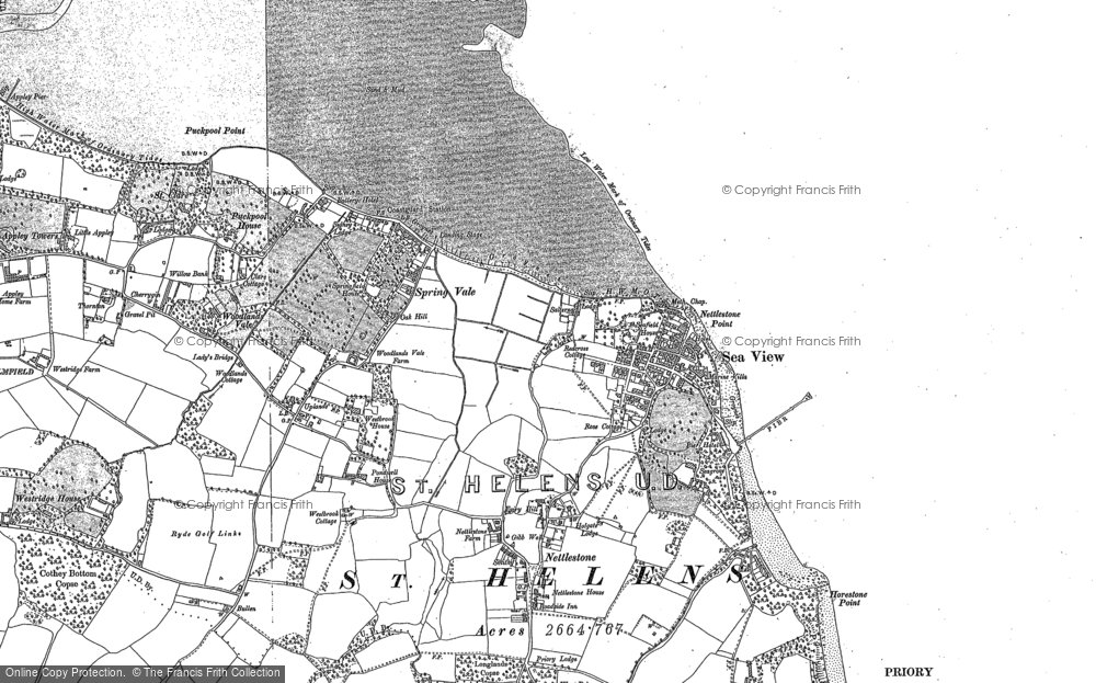Old Map of Seaview, 1907 in 1907