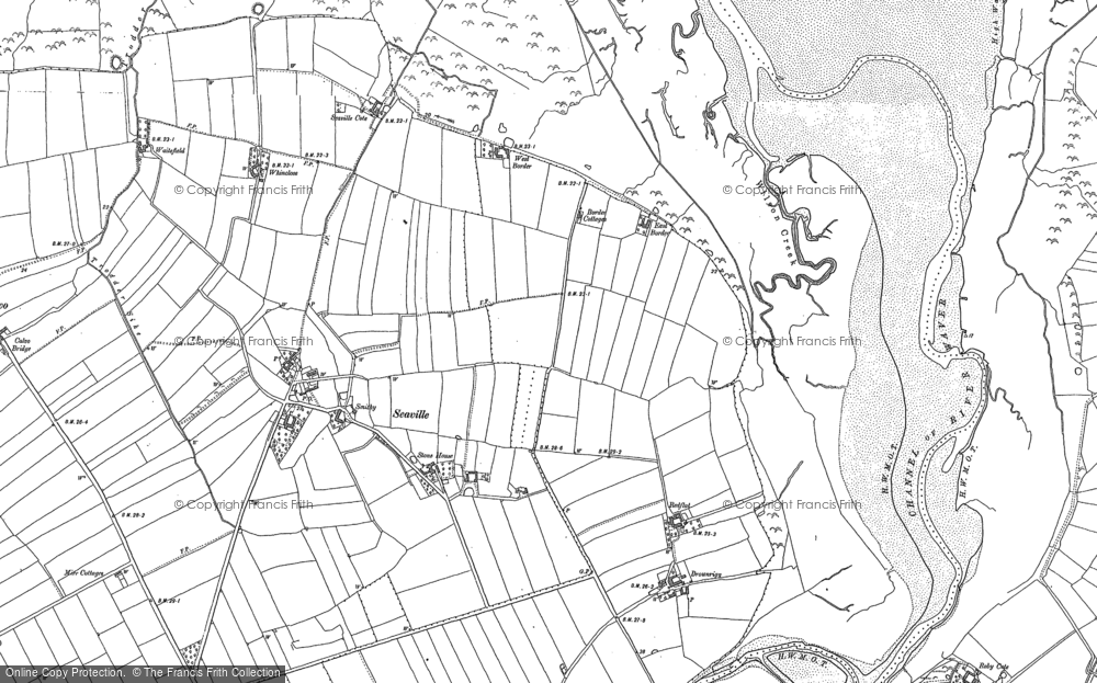 Old Map of Historic Map covering Calvo Marsh in 1899