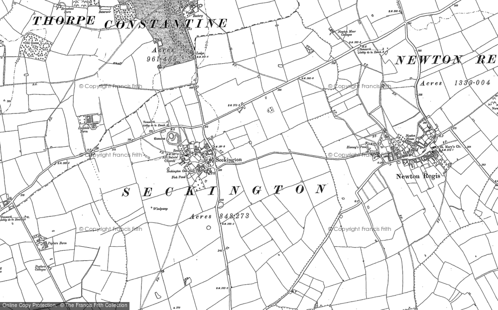 Old Map of Seckington, 1900 - 1901 in 1900