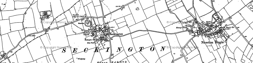Old map of Seckington in 1900