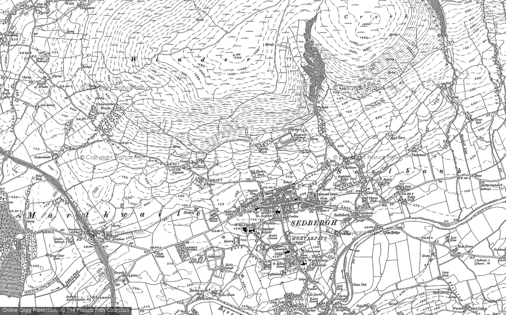 Old Map of Historic Map covering Ashbeck Gill in 1907