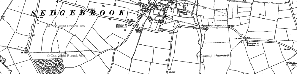 Old map of Sedgebrook in 1886
