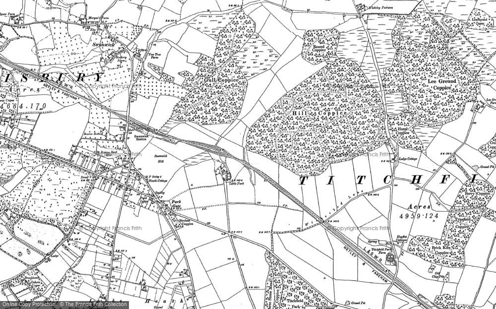 Old Map of Historic Map covering Titchfield Park in 1895