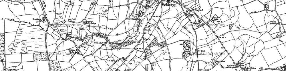 Old map of Selattyn in 1874
