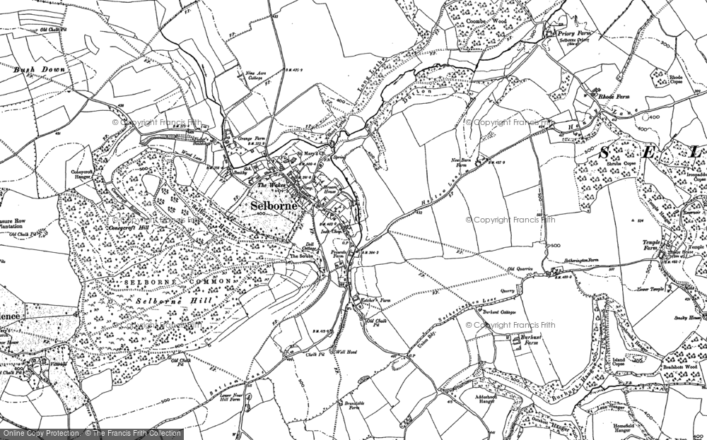 Old Map of Selborne, 1895 - 1909 in 1895