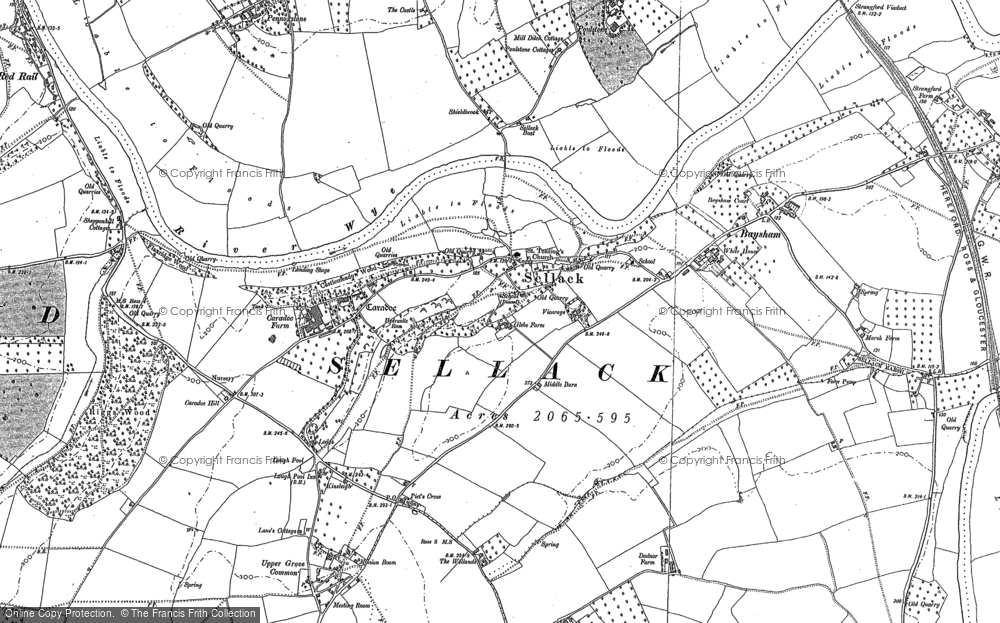 Old Map of Sellack, 1887 in 1887