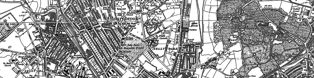 Old map of Selly Park in 1882