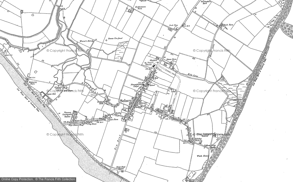 Old Map of Historic Map covering Church Norton in 1909