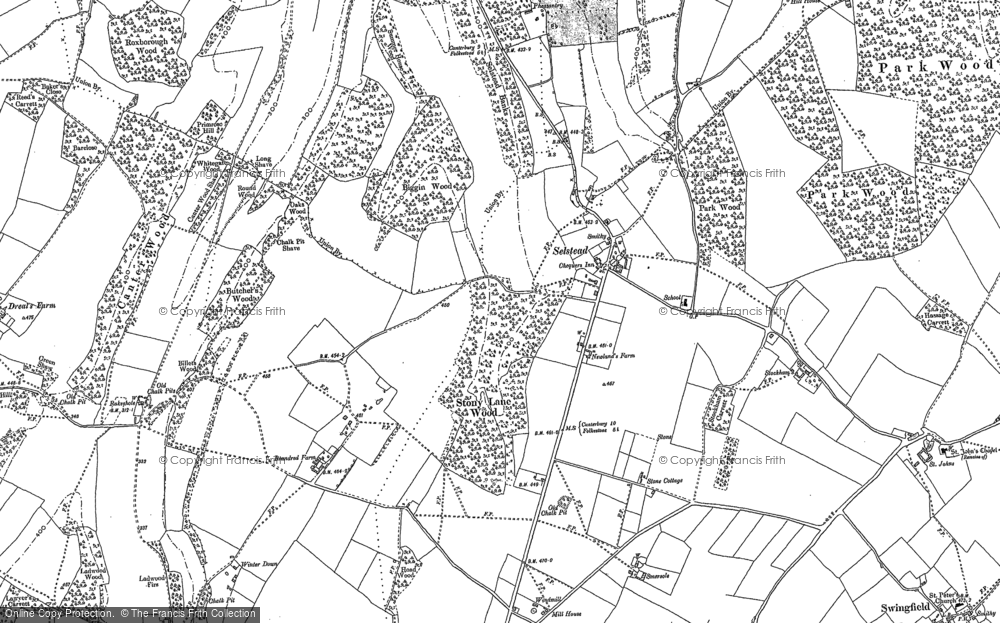 Old Map of Selsted, 1896 in 1896