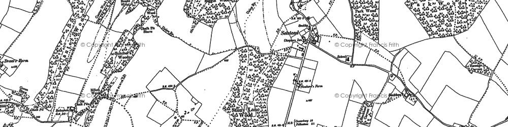 Old map of Selsted in 1896