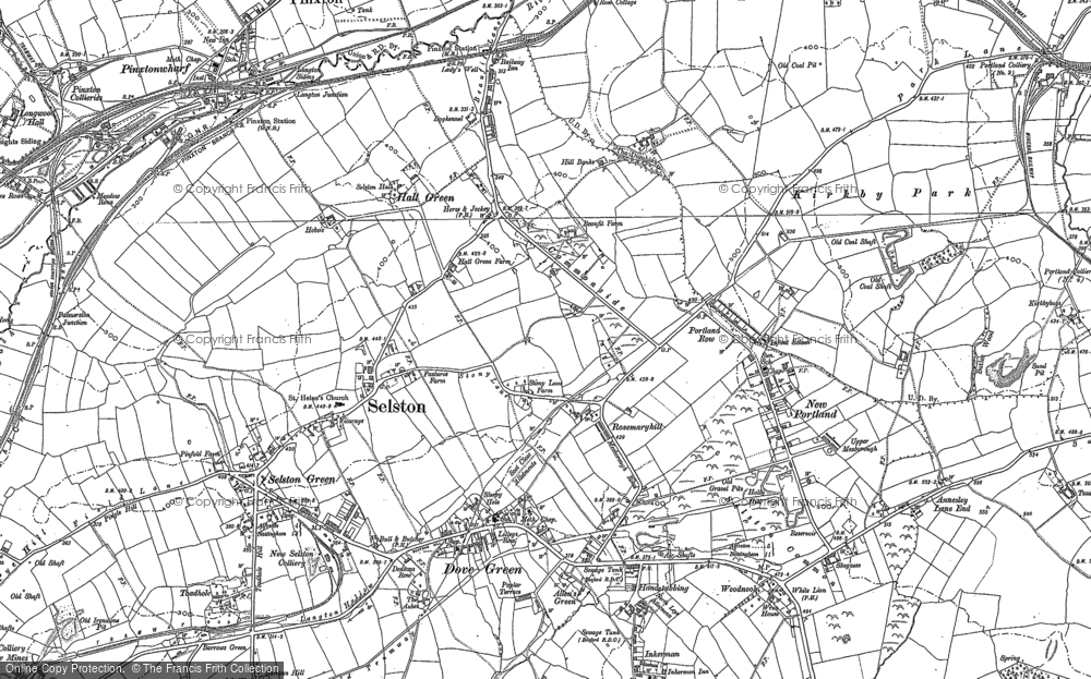 Old Map of Historic Map covering Selston Green in 1898