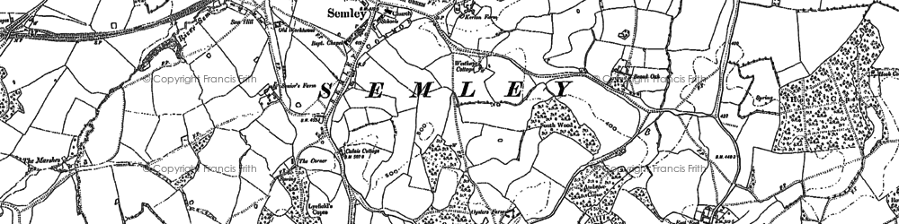Old map of Semley in 1900