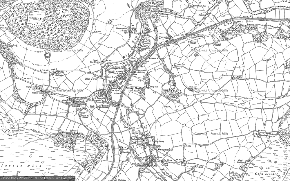 Old Map of Sennybridge, 1886 in 1886