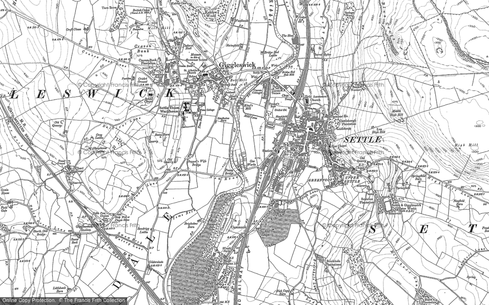 Old Map of Settle, 1907 in 1907