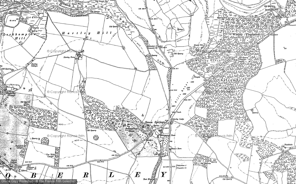 Old Map of Historic Map covering Wistley Hill in 1883