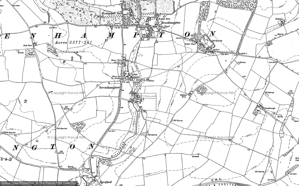 Old Map of Sevenhampton, 1883 in 1883