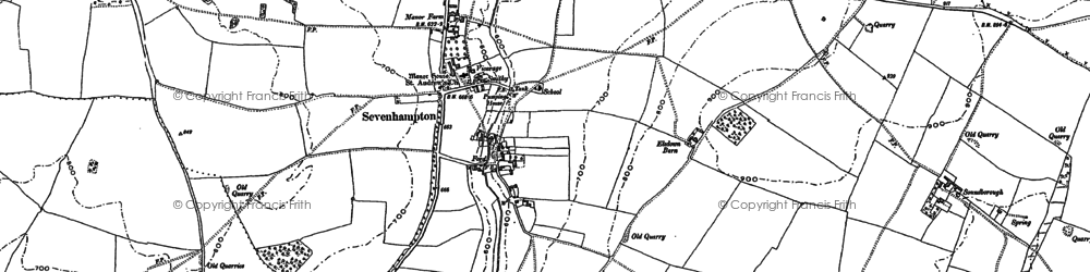 Old map of Sevenhampton in 1883