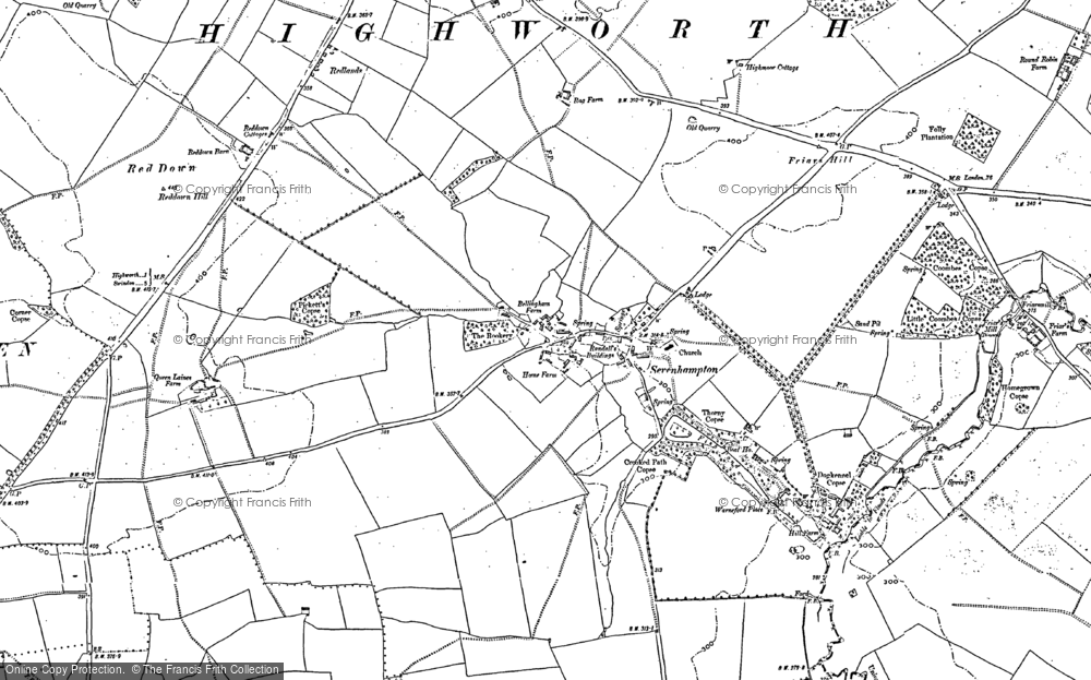 Old Map of Sevenhampton, 1910 in 1910