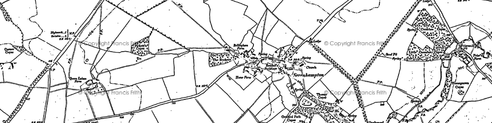 Old map of Sevenhampton in 1910