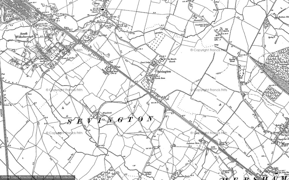 Old Map of Sevington, 1896 in 1896