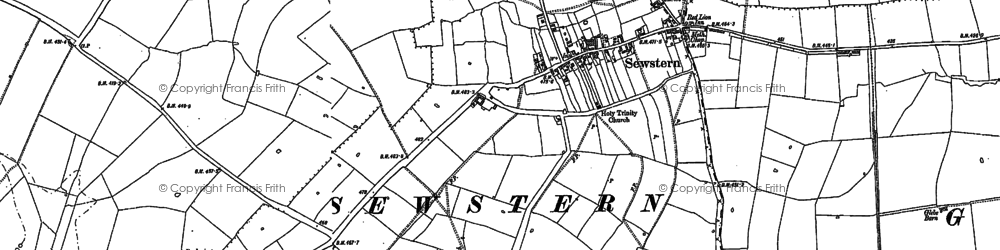 Old map of Sewstern in 1887