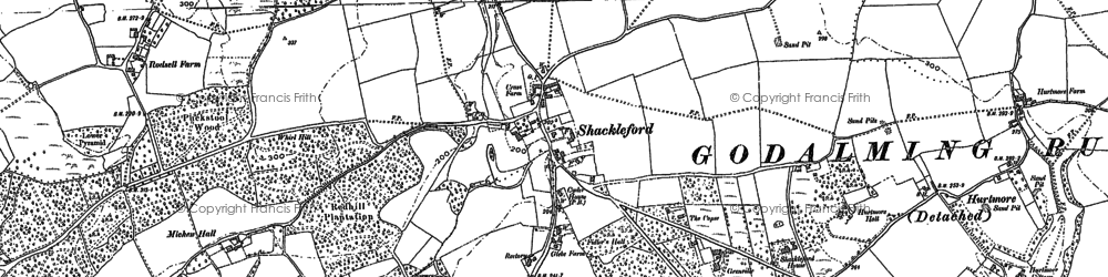 Old map of Shackleford in 1895