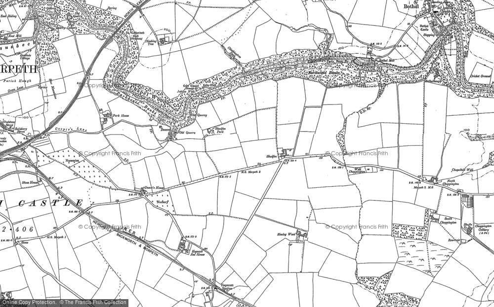 Old Map of Shadfen, 1896 in 1896