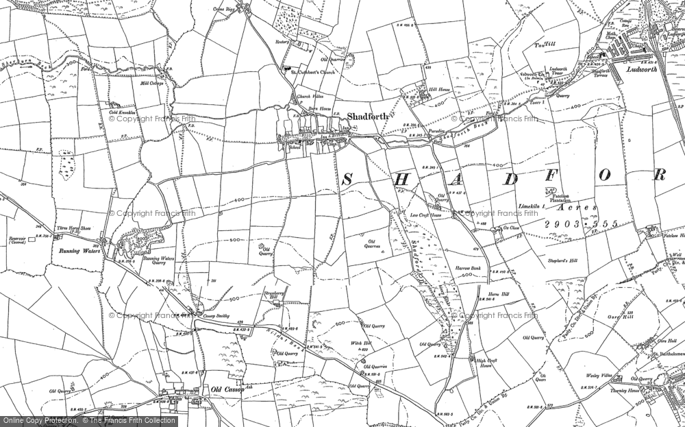 Old Map of Shadforth, 1896 in 1896