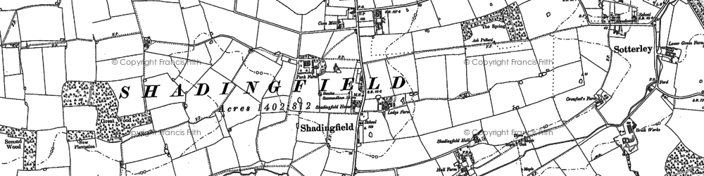 Old map of Shadingfield in 1883