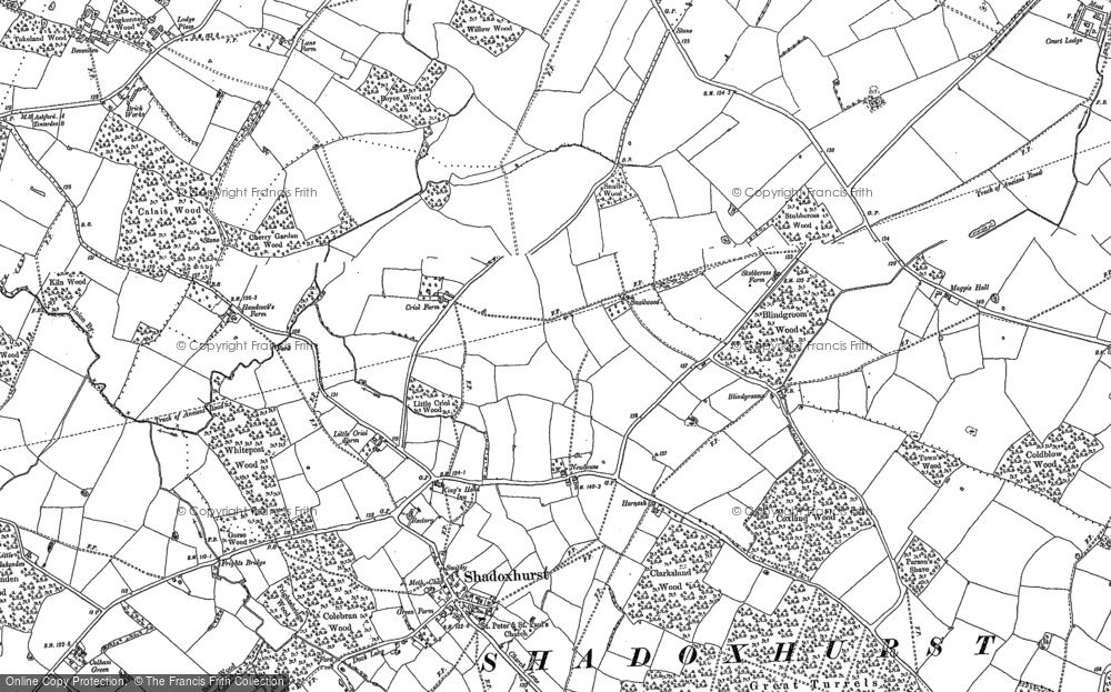 Old Map of Shadoxhurst, 1896 in 1896