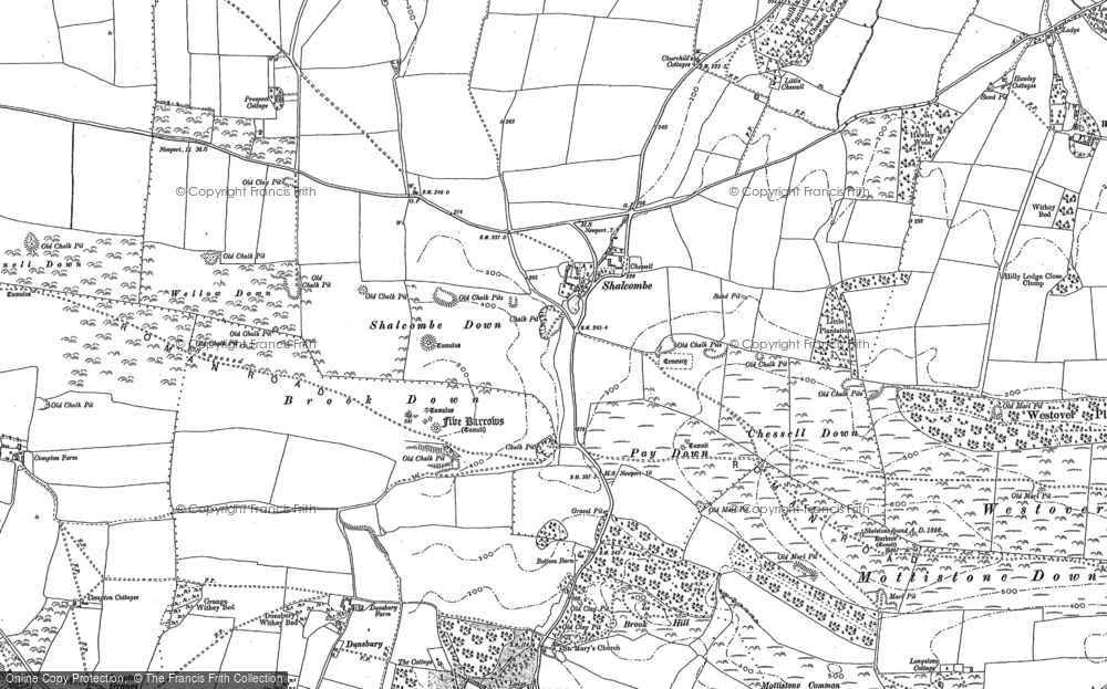 Old Map of Historic Map covering Brook Down in 1895
