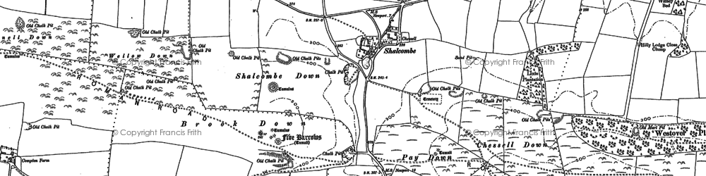 Old map of Shalcombe in 1907