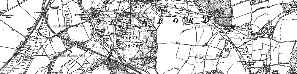 Old map of Shalford in 1895