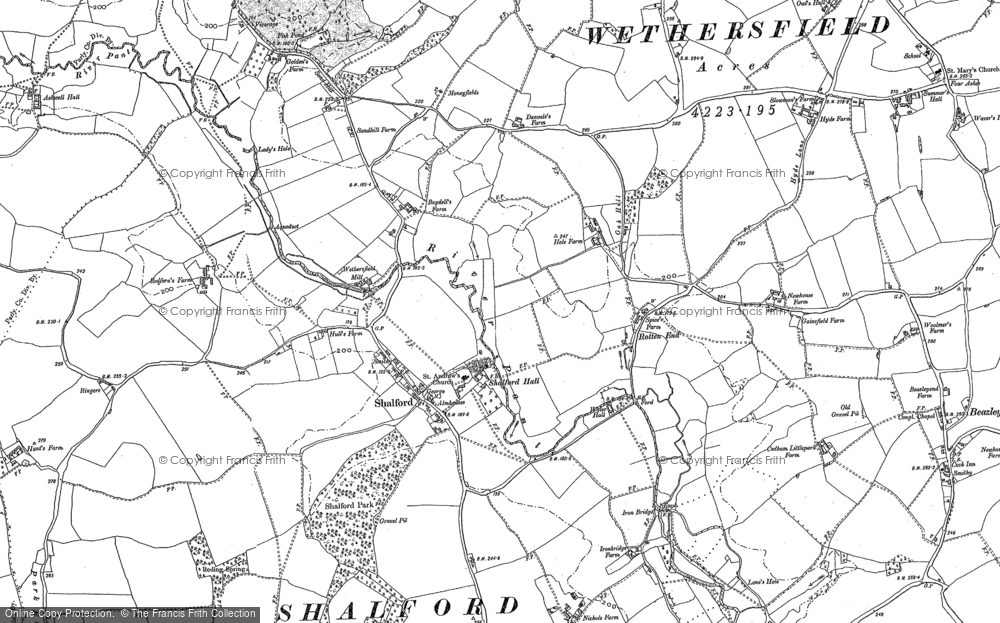 Old Map of Shalford, 1896 in 1896