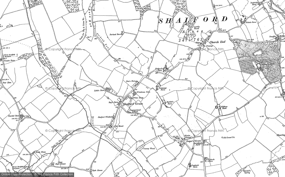 Old Map of Shalford Green, 1896 in 1896
