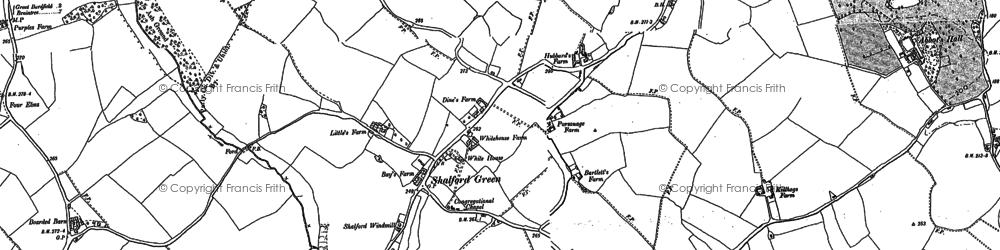 Old map of Shalford Green in 1896