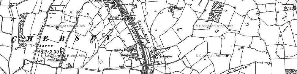 Old map of Shallowford in 1879