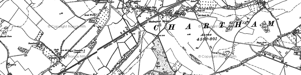 Old map of Shalmsford Street in 1896