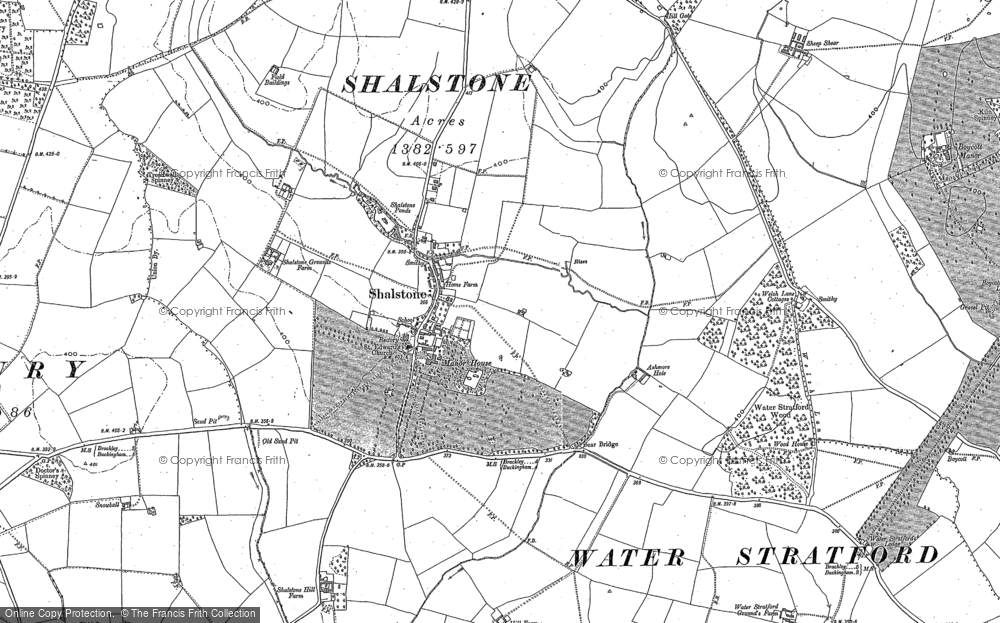 Old Map of Shalstone, 1898 - 1899 in 1898