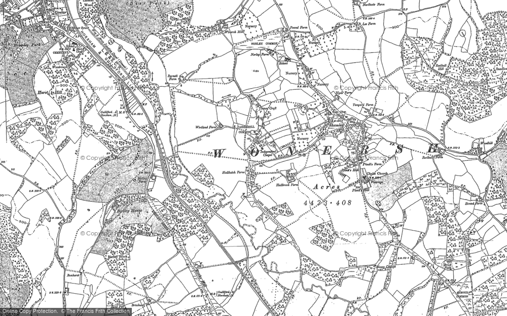 Old Map of Historic Map covering Norley Common in 1895