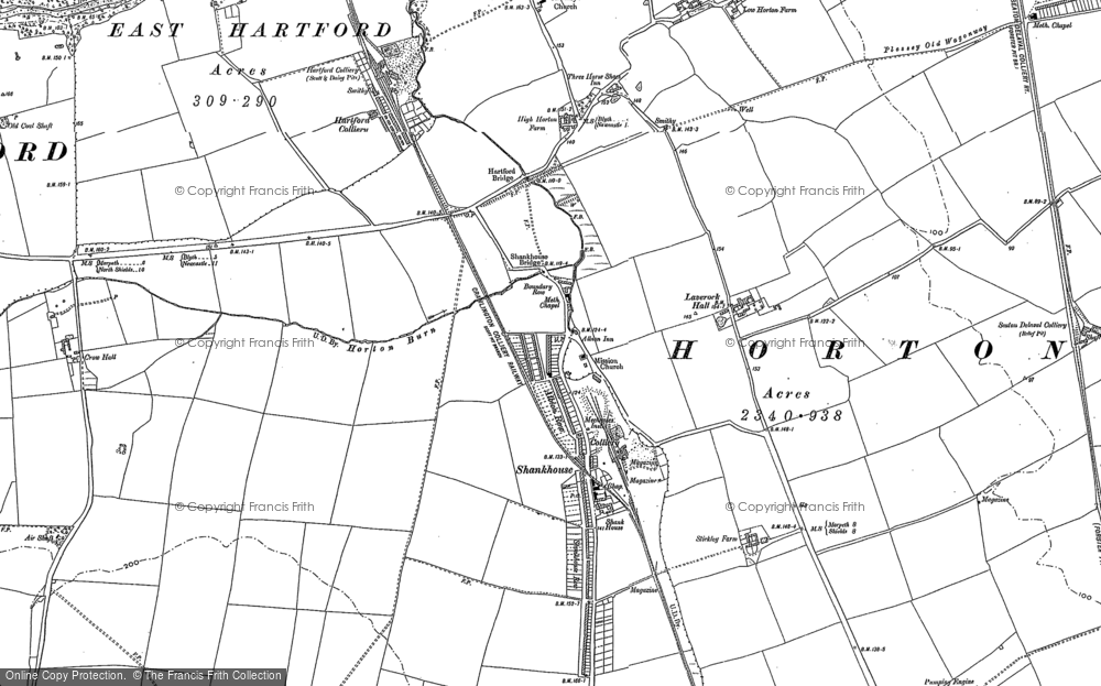 Old Map of Shankhouse, 1896 in 1896