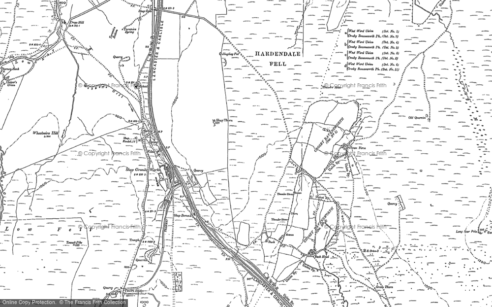 Old Map of Shap Summit, 1897 in 1897