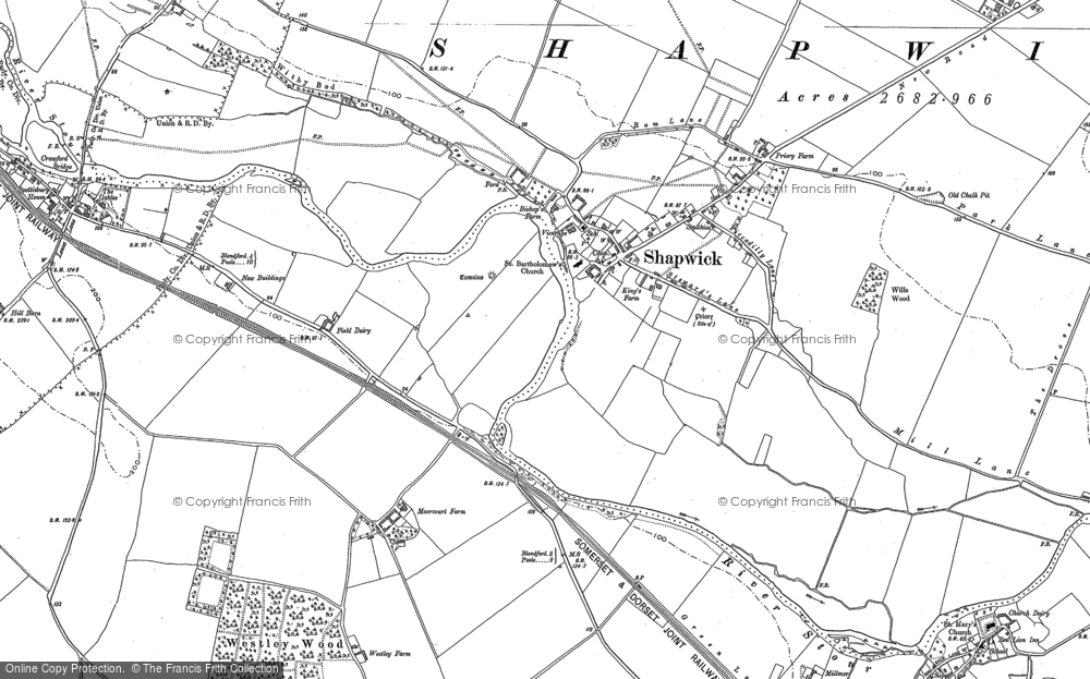 Old Map of Shapwick, 1887 in 1887