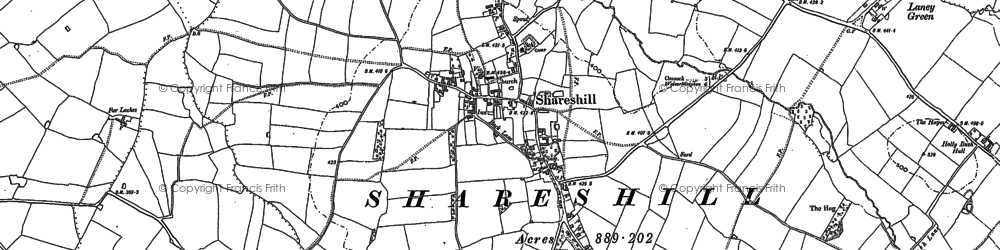 Old map of Shareshill in 1883